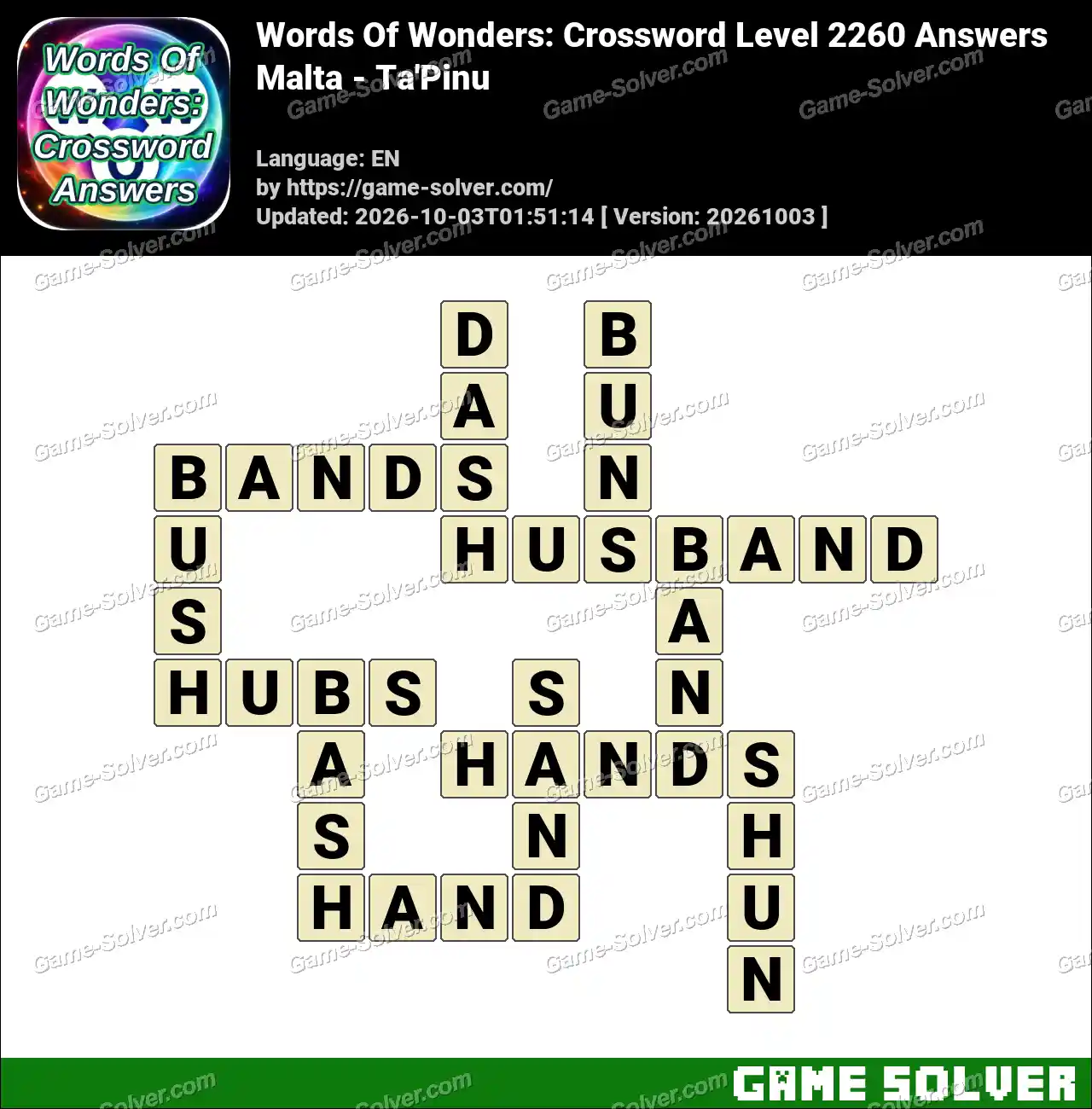 Words Of Wonders: Crossword Level 2260 Answers – Malta – Ta’Pinu